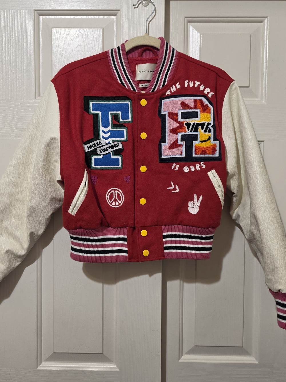 First Row Varsity Jacket SZ Medium Downtown LA League Graphic Print